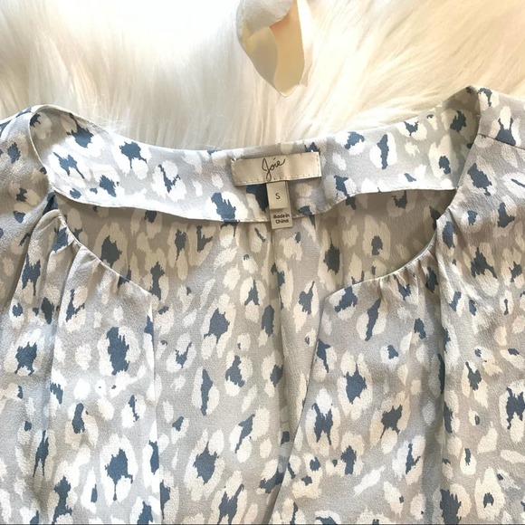 Joie‎ Silk Pearline Leopard Silk L/S Blouse. S - Picture 8 of 10